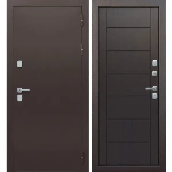 фото Дверь входная металлическая изотерма 960x2050 мм правая цвет темный кипарис ferroni