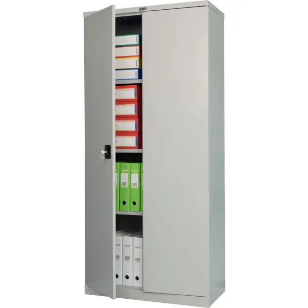 Шкаф архивный СВ-12 для офиса 186x85x40 сталь цвет серый ikayaa мобильный картотечный шкаф с 3 ящиками и запираемыми роликами для домашнего офиса