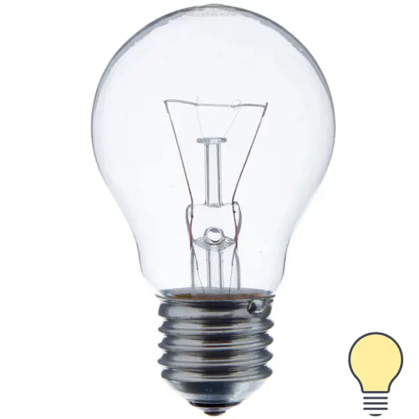 фото Лампа накаливания osram шар e27 60 вт 710 лм груша, прозрачная, свет тёплый белый