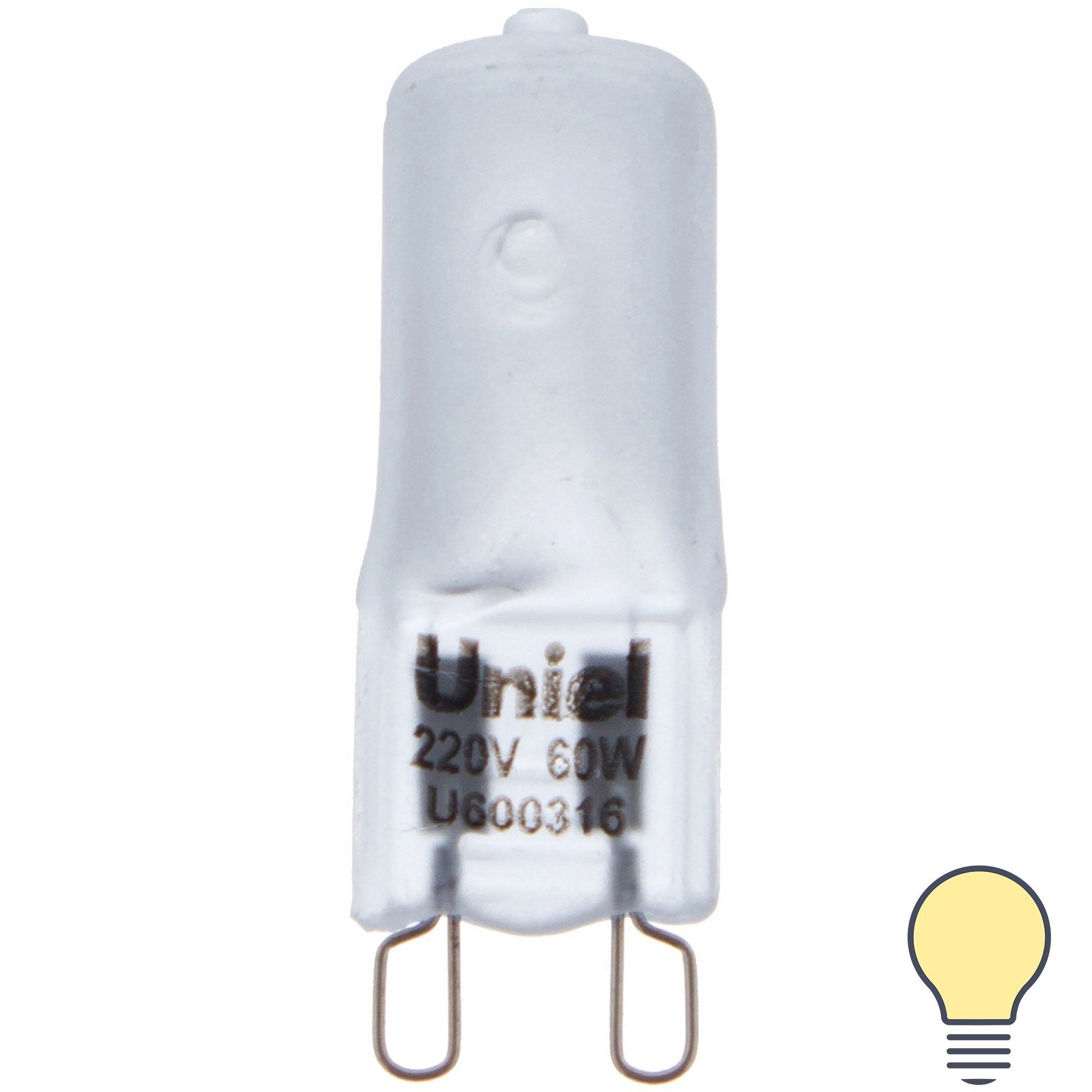 Лампа галогенная  G9 60 Вт свет тёплый белый по цене 52 ₽/шт .