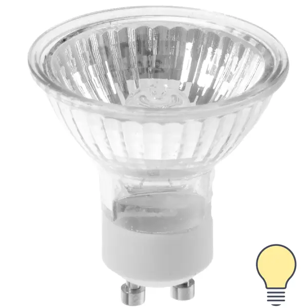 Лампа галогенная Uniel GU10 50 Вт свет тёплый белый панель светодиодная uniel univ60120 600x120 мм 72 вт 10300 лм 4000 к нейтральный белый свет