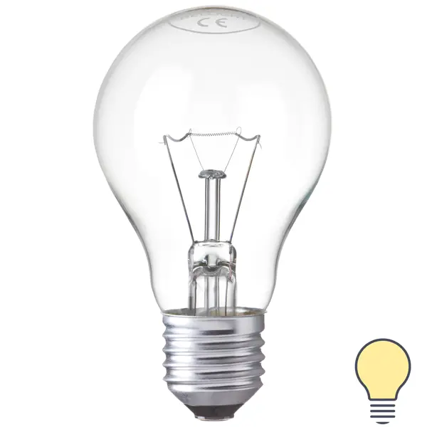 Лампа накаливания E27 40 Вт шар прозрачный, тёплый белый свет лампа накаливания экономка шар прозрачный 40 вт е27