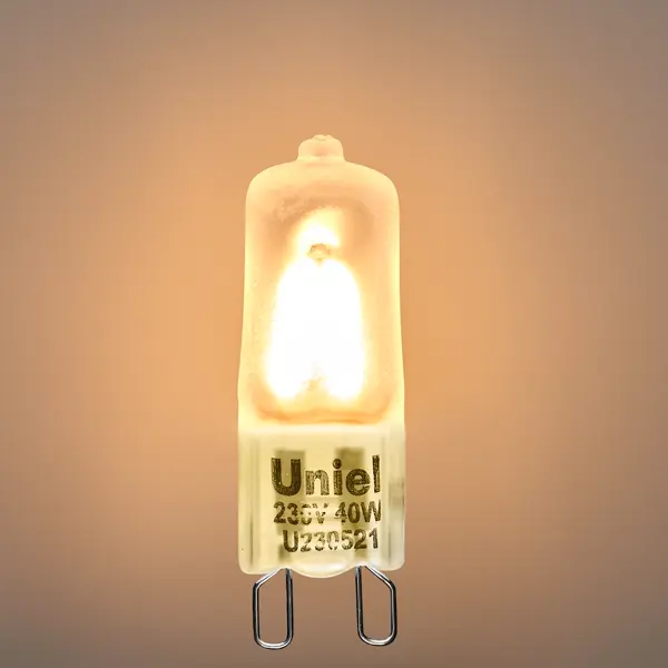 фото Лампа галогенная uniel g9 40 вт свет тёплый белый