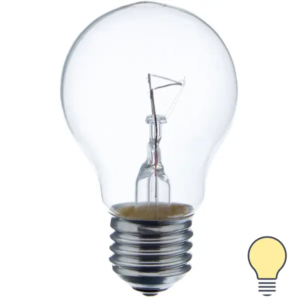 фото Лампа накаливания osram шар e27 75 вт прозрачная свет тёплый белый