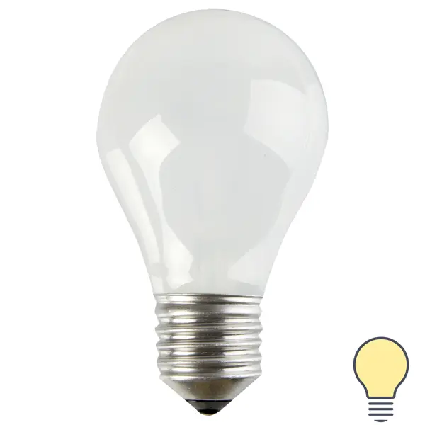 фото Лампа накаливания osram шар e27 75 вт матовая свет тёплый белый