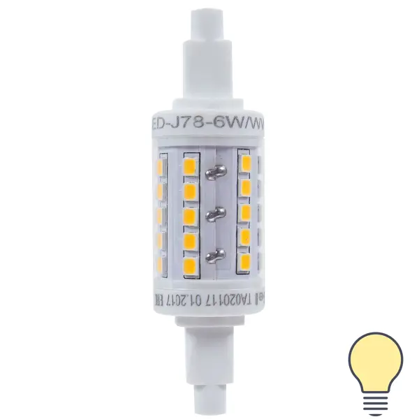 Лампа светодиодная Uniel R7S 220 В 6 Вт линейная 450 лм, тёплый свет блок питания для прожекторов линейных uniel