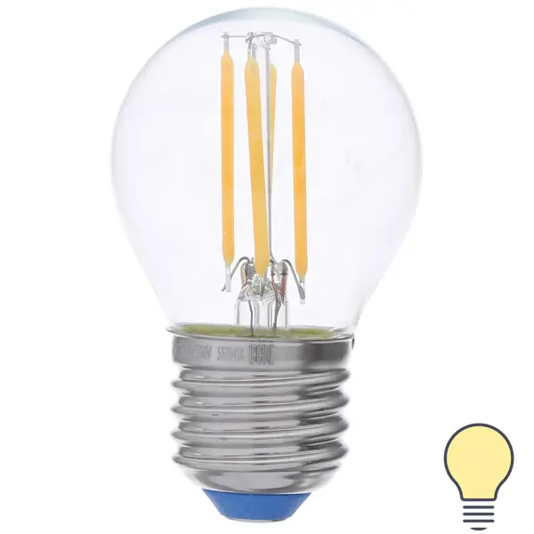 Лампа светодиодная филаментная Airdim форма шар E27 5 Вт 500 Лм свет тёплый счет форма величина школа семи гномов активити с наклейками