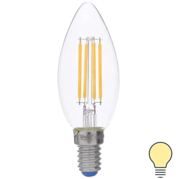 Лампа светодиодная филаментная Airdim форма свеча E14 5 Вт 500 Лм свет тёплый счет форма величина школа семи гномов активити с наклейками