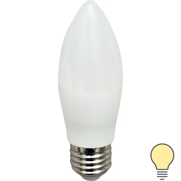 фото Лампа светодиодная osram e27 220 в 8 вт свеча 806 лм тёплый белый свет