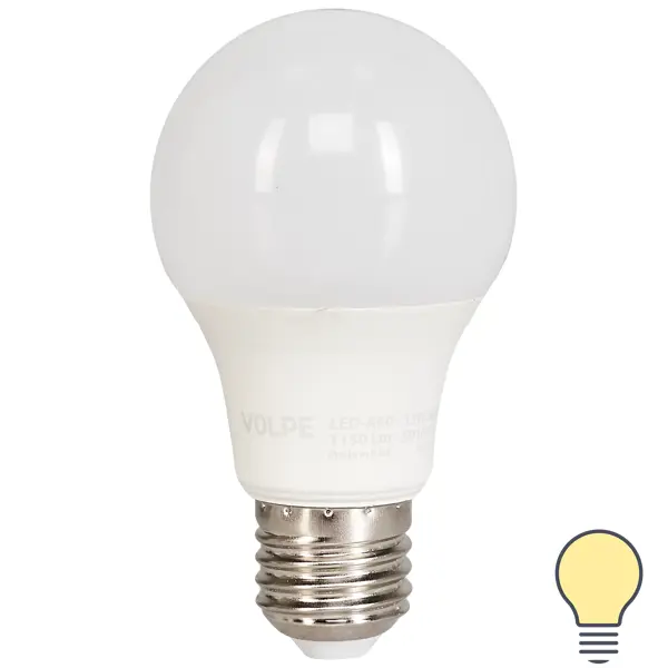 Лампа светодиодная Volpe Norma E27 170-240 В 13 Вт груша 1150 Лм, тёплый белый свет мотоблок al ko mh 1150 5 л с