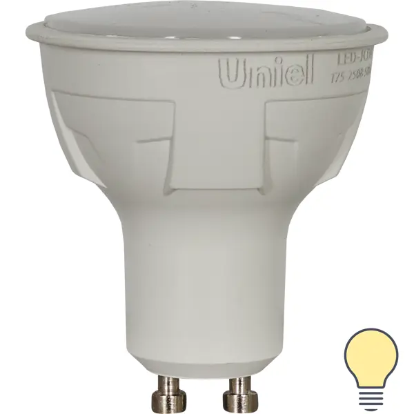 Лампа светодиодная Uniel GU10 220 В 6 Вт спот 500 лм тёплый белый свет лампочка светодиодная gu10 9 вт 5000 к нейтральный белый свет