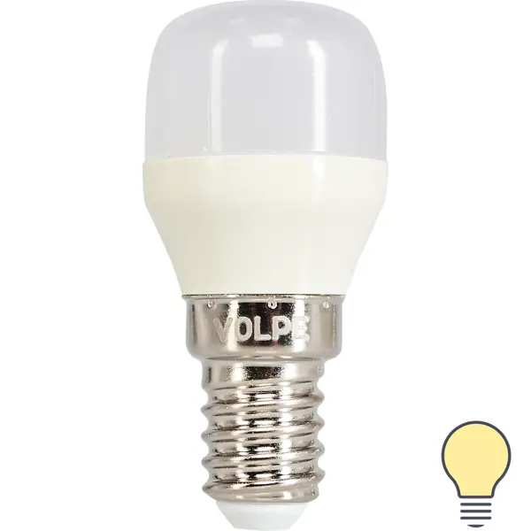 Лампа светодиодная Volpe для холодильника E14 220-240 В 3 Вт 250 Лм, тёплый белый свет умная лампа aqara led light bulb e27 управление цветовой температурой и яркостью
