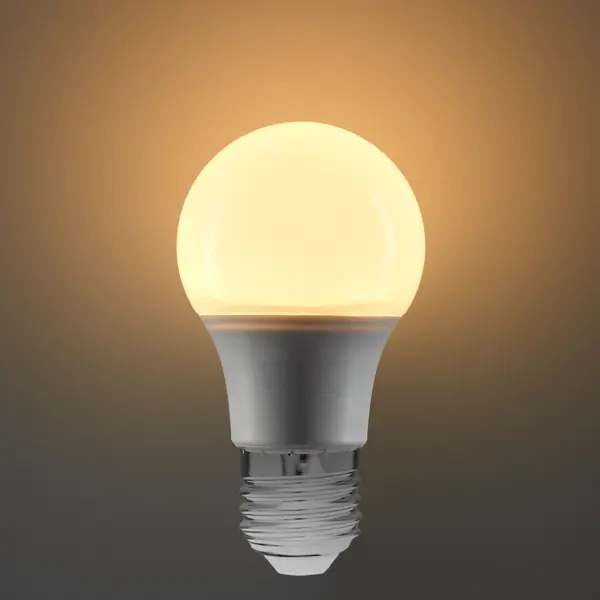 фото Лампа светодиодная volpe norma e27 230 в 9 вт груша матовая 720 лм, тёплый белый свет