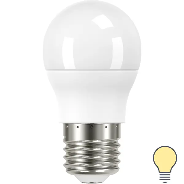 Лампа светодиодная Lexman P45 E27 175-250 В 7.5 Вт матовая 750 лм теплый белый свет лампа светодиодная e27 220 в 15 вт груша матовая 1300 лм нейтральный белый свет