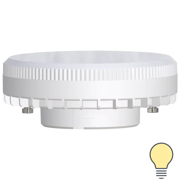 Лампа светодиодная Lexman GX53 170-240 В 12 Вт круг матовая 1300 лм теплый белый свет суппорт с рамкой lexman 45x100х55 мм белый
