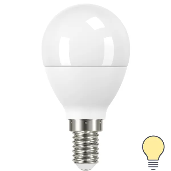 Лампа светодиодная Lexman P45 E14 175-250 В 7 Вт матовая 600 лм теплый белый свет лампа светодиодная gauss basic вт100 e40 230 в 30 вт матовая 2950 лм холодный белый свет
