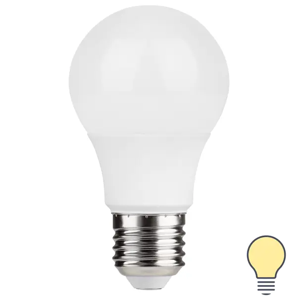Лампа светодиодная Lexman E27 170-240 В 7 Вт груша матовая 600 лм теплый белый свет суппорт с рамкой lexman 45x100х55 мм белый