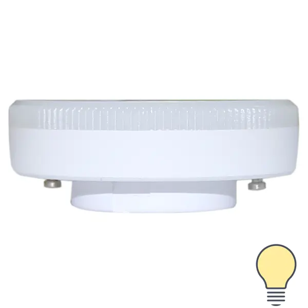 Лампа светодиодная Lexman GX53 170-240 В 7 Вт круг матовая 750 лм теплый белый свет суппорт с рамкой lexman 45x100х55 мм белый