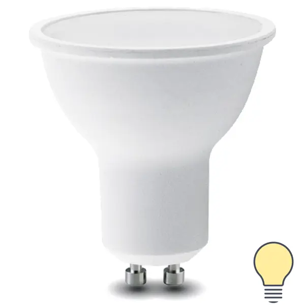 Лампа светодиодная Lexman GU10 175-250 В 6 Вт спот матовая 500 лм теплый белый свет патрон e14 lh112 250в белый 22347