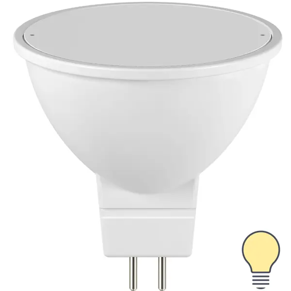 Лампа светодиодная Lexman Frosted G5.3 175-250 В 5.5 Вт матовая 500 лм теплый белый свет лампа светодиодная volpe e27 220 240 в 9 вт шар малый матовая 1000 лм теплый белый свет