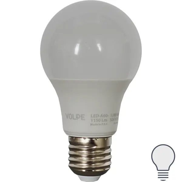 Лампа светодиодная Volpe Norma E27 220 В 13 Вт груша 1150 лм, белый свет кукла интерьерная свет дед мороз в сером клетчатом колпаке 52х15х14 см