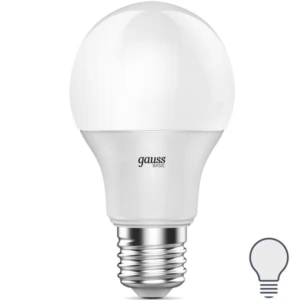 Лампа светодиодная Gauss E27 170-240 В 9.5 Вт груша матовая 750 лм нейтральный белый свет лампочка gauss 105802209