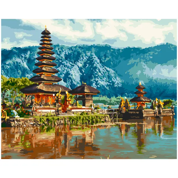 Картина по номерам Lori на холсте на подрамнике Индонезийский храм 40х50 см  по цене 779 ₽/шт. купить в Тольятти в интернет-магазине Леруа Мерлен