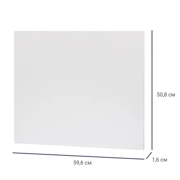 Дверь для шкафа Лион 59.6x50.8x1.6 цвет белый глянец