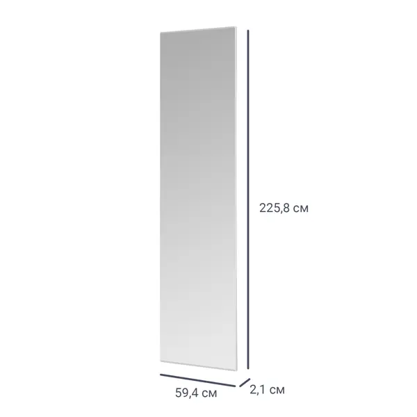 Дверь для шкафа Лион 59.4x225.8x2.1 цвет белый с зеркалом косметичка на молнии с зеркалом белый