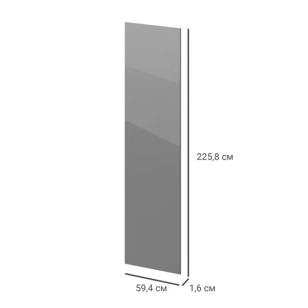 Дверь для шкафа Лион Аша Грей 59.4x225.8x1.6 цвет серый дверь для шкафа лион 60x225 8x16 см серый глянец
