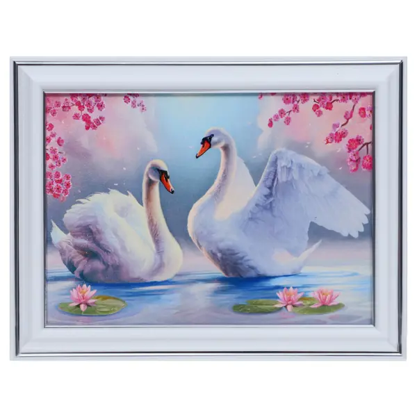 Фреска «Белые лебеди в пруду»