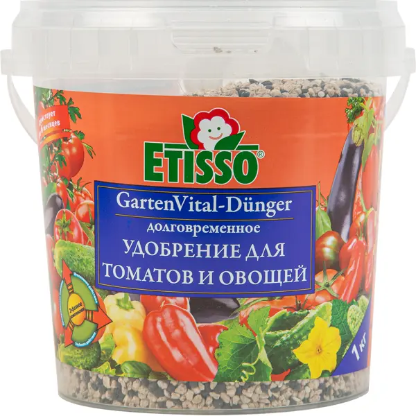 Удобрение Etisso для томатов и овощей гранулированное 1 кг удобрение для овощей минеральный субстрат 450 г zion