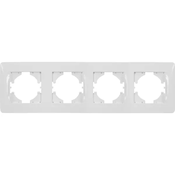 Рамка для розеток и выключателей Gusi Electric Ugra С1140-001 4 поста цвет белый рамка для розеток и выключателей gusi electric ugra с1120 001 2 поста белый
