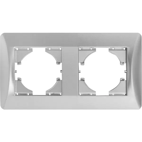 Рамка для розеток и выключателей Gusi Electric Ugra С1120-004 2 поста цвет серебро рамка для розеток и выключателей gusi electric ugra с1130 028 3 поста жемчуг