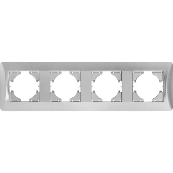 Рамка для розеток и выключателей Gusi Electric Ugra С1140-004 4 поста цвет серебро рамка для розеток и выключателей gusi electric ugra с1120 004 2 поста серебро
