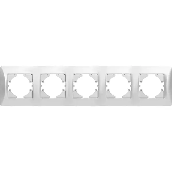 Рамка для розеток и выключателей Gusi Electric Ugra С1150-004 5 постов цвет серебро