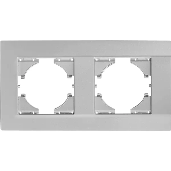 Рамка для розеток и выключателей Gusi Electric City С1112-004 2 поста цвет серебро двойной механизм розетки gusi electric