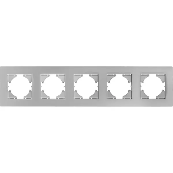 Рамка для розеток и выключателей Gusi Electric City С1115-004 5 постов цвет серебро