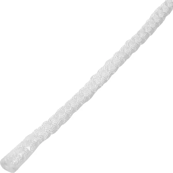 Веревка полиамидная 10 мм цвет белый, 10 м/уп. плетеная двадцатичетырехпрядная полиамидная веревка щит