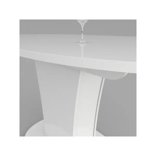 Овальный стол белый глянец