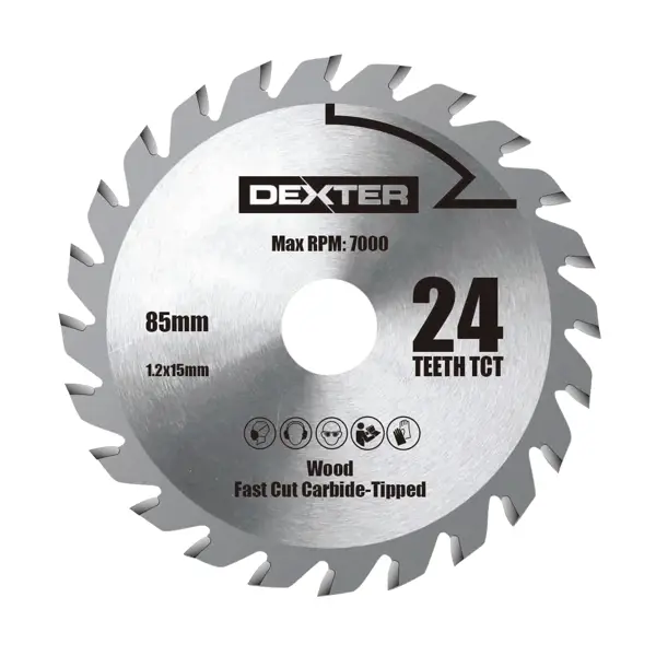 Диск по дереву 85x15 мм 24 зуба Dexter диск пильный по дереву dexter fd e031903024t 24т 190x30x1 5 мм кольца 20 и 25 4