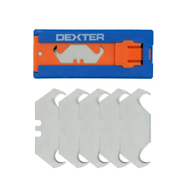 Лезвие крючкообразное Dexter, 5 шт. нож dexter 2в1 трапециевидный и крючкообразный 19 мм