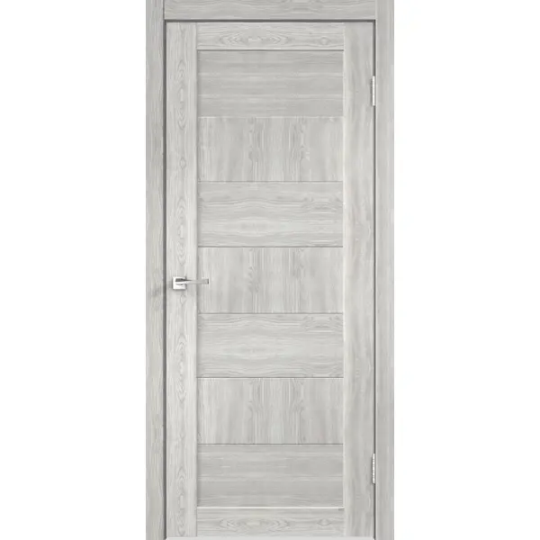 Дверь межкомнатная глухая с замком в комплекте Опал 70x200 см ПВХ цвет дуб европейский серый