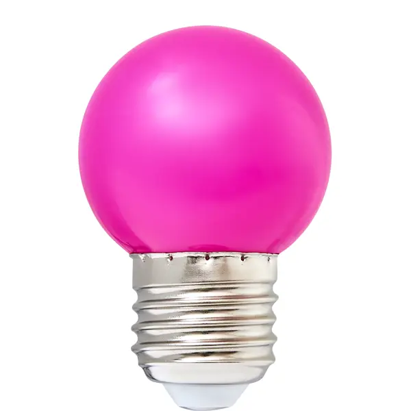 Лампа светодиодная Volpe E27 220 В 1 Вт шар матовый 80 лм фиолетовый свет для обруча диаметром 60 см grace dance фиолетовый серебристый