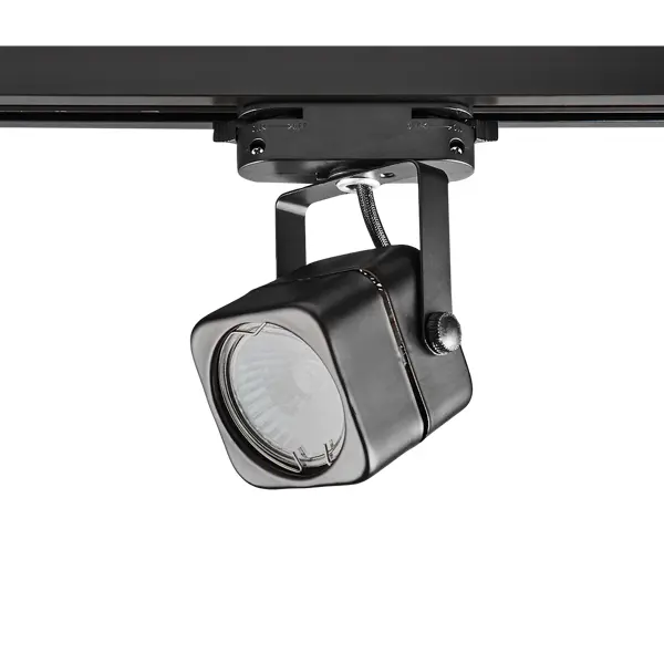 Трековый светильник Volpe Q320 под лампу GU10 50 Вт 10 м² цвет черный заглушка для однофазного накладного шинопровода st luce