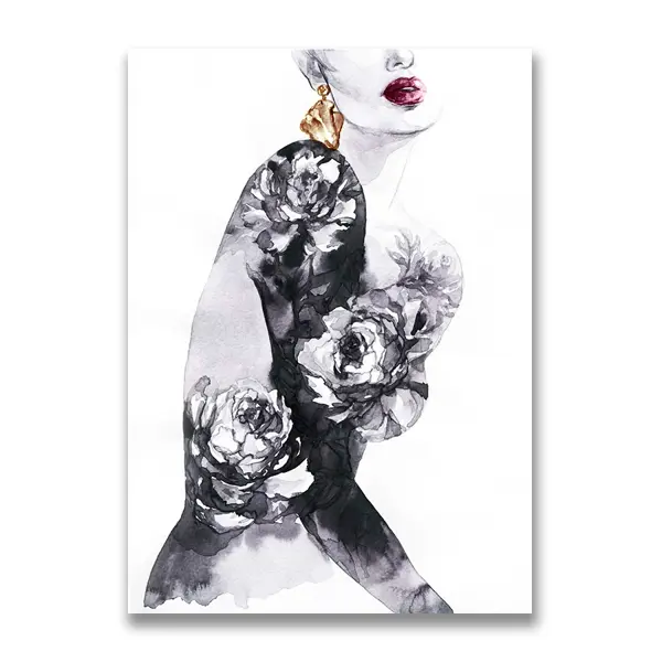 Картина на xолсте Женщина в черном платье 100x150 см по цене 16990 ₽/шт.  купить в Кирове в интернет-магазине Леруа Мерлен