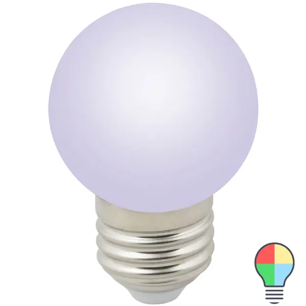 Лампа светодиодная Volpe E27 220 В 1 Вт шар матовый 80 лм RGB свет прикосновение тьмы сент клэр с