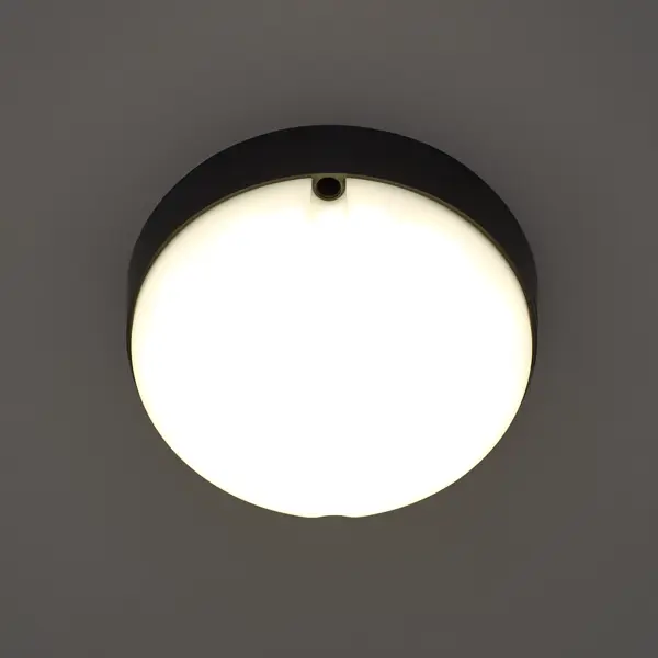 фото Светильник жкх светодиодный volpe q293 12 вт ip65 накладной круг нейтральный белый свет цвет черный