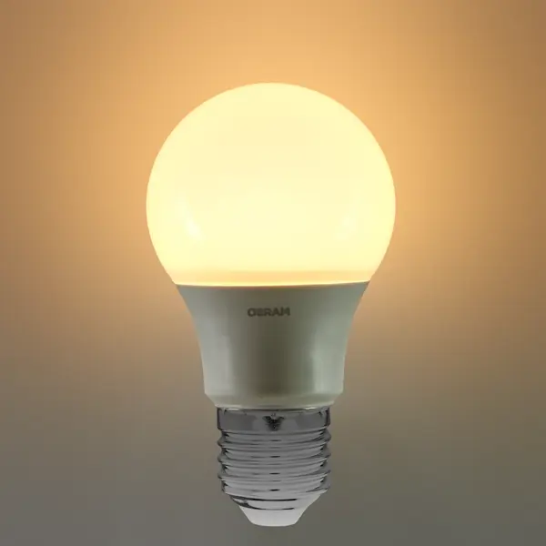 фото Лампа светодиодная osram а60 e27 220-240 в 7 вт груша матовая 560 лм, теплый белый свет