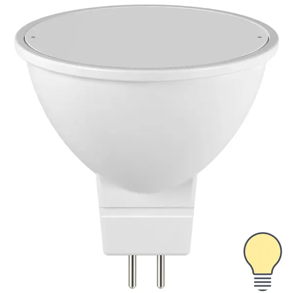 Лампа светодиодная Lexman Frosted G5.3 175-250 В 7.5 Вт прозрачная 700 лм теплый белый свет суппорт с рамкой lexman 45x100х55 мм белый